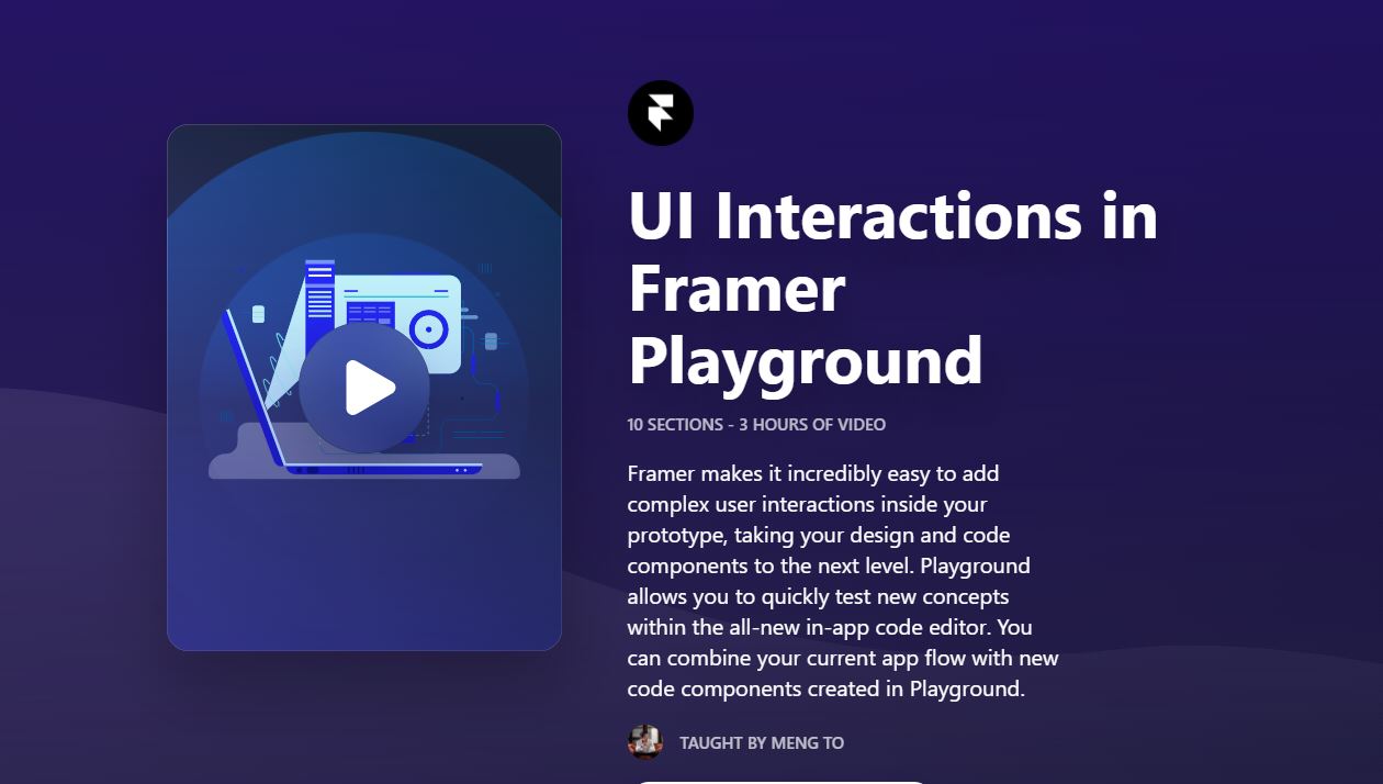 User Interface Interaction in the Framer Playground