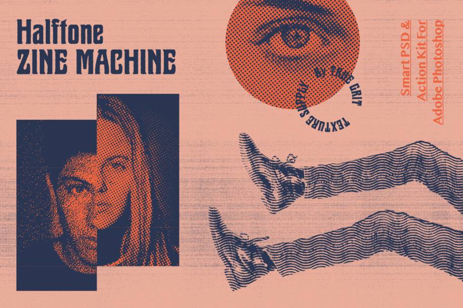 TGTS Halftone Zine Machine V2.0 for Photoshop