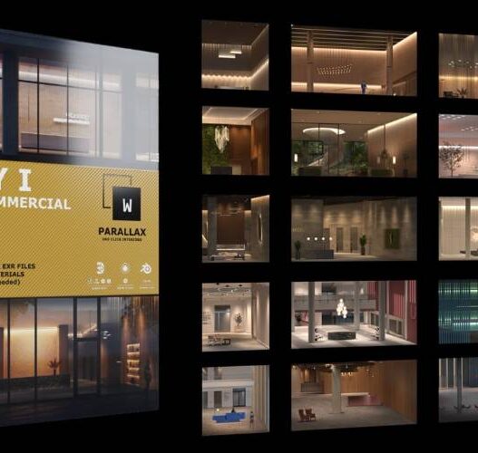 wParallax Lobby 1 One-Click-Interiors for Archviz Free Download wParallax Lobby 1
