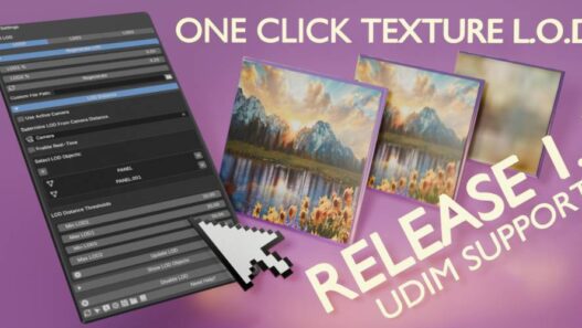 One Click Texture LOD Udim Support V1.1 for Blender Free Download One Click Texture LOD