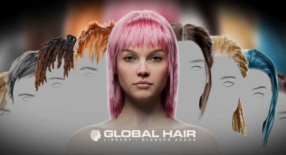 Globalhair - For Any Character - Hair Library for Blender Free Download Globalhair