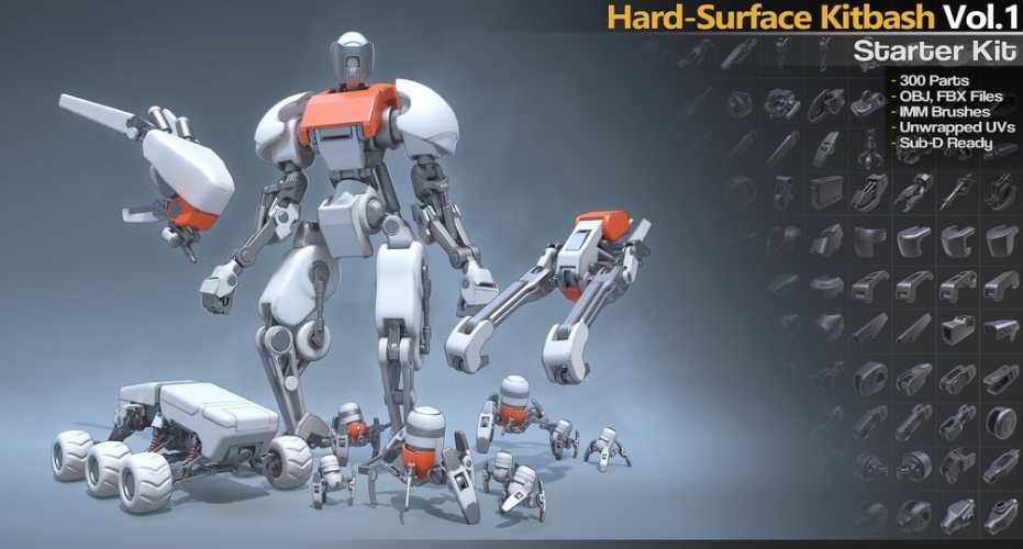 Gumroad - Hard-Surface Kitbash Vol.1 Free Download Gumroad - Hard-Surface Kitbash Vol.1