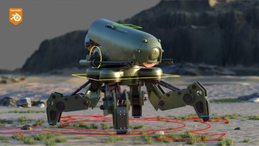Gumroad - Mechanical Rigging in Blender Battle Drone