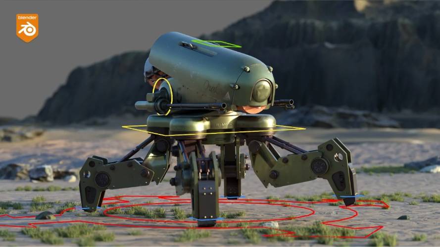 Gumroad - Mechanical Rigging in Blender Battle Drone