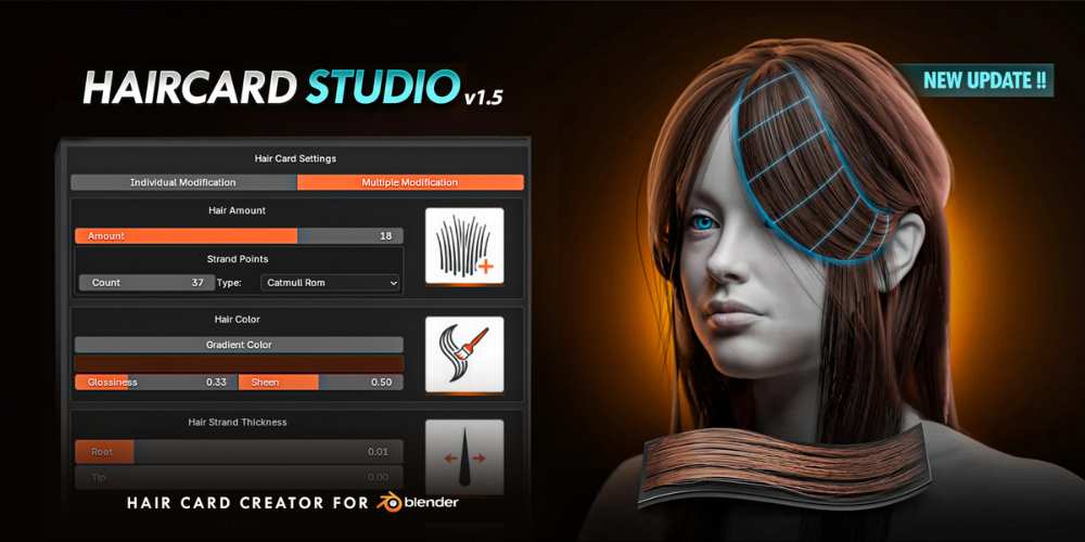 Hair Card Studio v1.6 for Blender Full Version Free Download Hair Card Studio