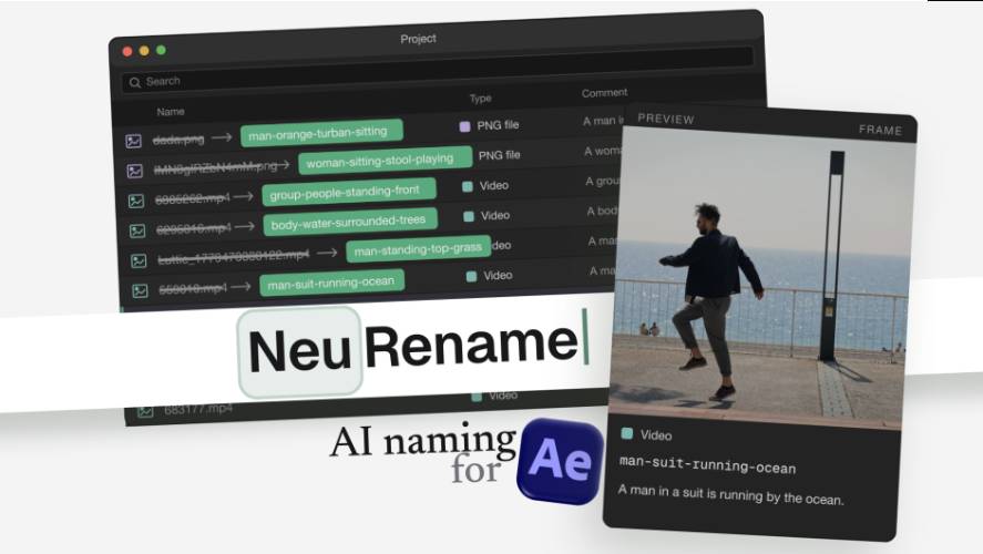 AEScripts NeuRenamer v1.0.1 Full Version Free Download NeuRenamer