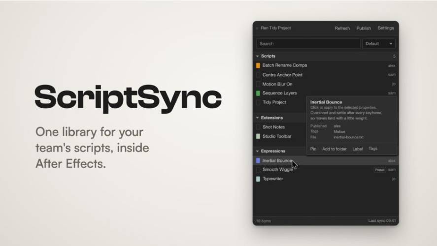 AEScripts Script Sync v1.0 for After Effects Free Download Script Sync